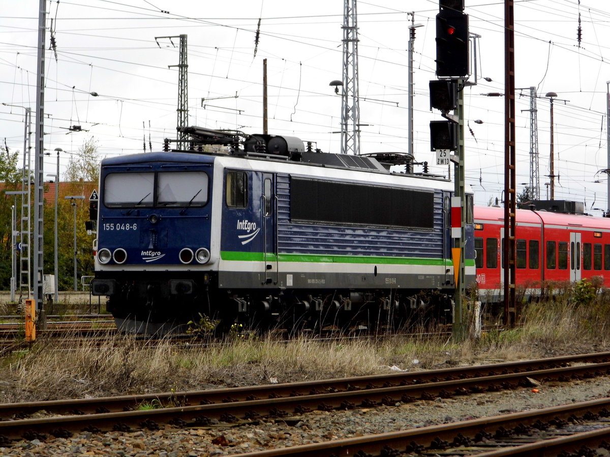 27.10.2017 war die 155 048-6 von der IntEgro (Press) in Stendal abgestellt.