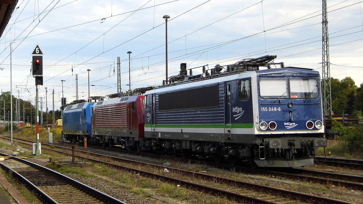 Am 02.09.2017 waren die 145 030-7 und die 189 800-6 und die 155 048-6 in Stendal.
