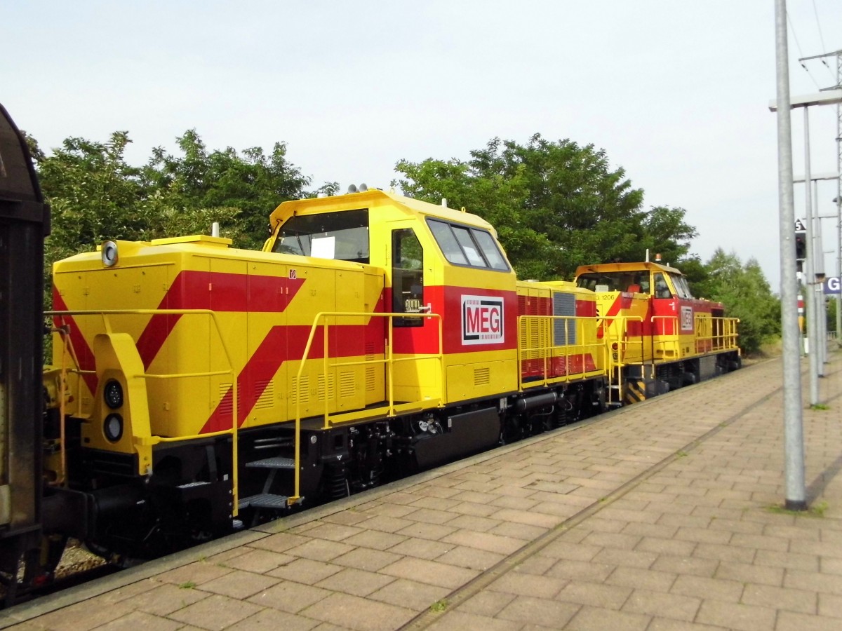 Am 05.07.2015 kamen die 275 216-0 und die 1002 006-7 von der MEG aus Richtung Wittenberge nach Stendal und fuhren ins RAW .