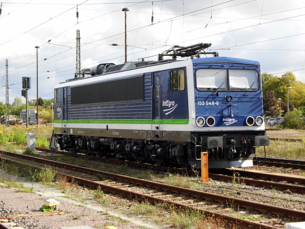 Am 07.10.2016 war die 155 048-6 von der IntEgro (Press) in Stendal abgestellt .