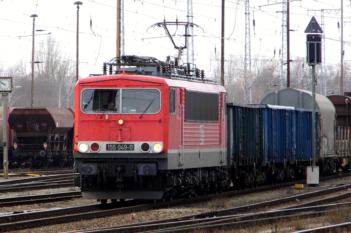 Am 09.03.2017 kam die 155 049-0 von der MEG aus Richtung Braunschweig nach Stendal und fuhr weiter in Richtung Magdeburg .
