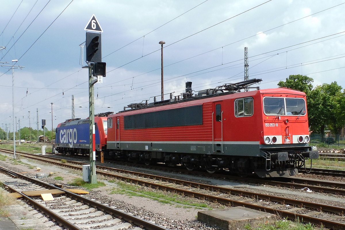 Am 10.05.2018 war die 155 053-8 von der Press- IntEgro  in Stendal abgestellt.