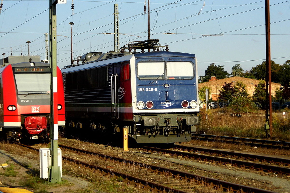 Am 10.09 .2017 war die 155 048-6 von der IntEgro (Press) in Stendal abgestellt.
