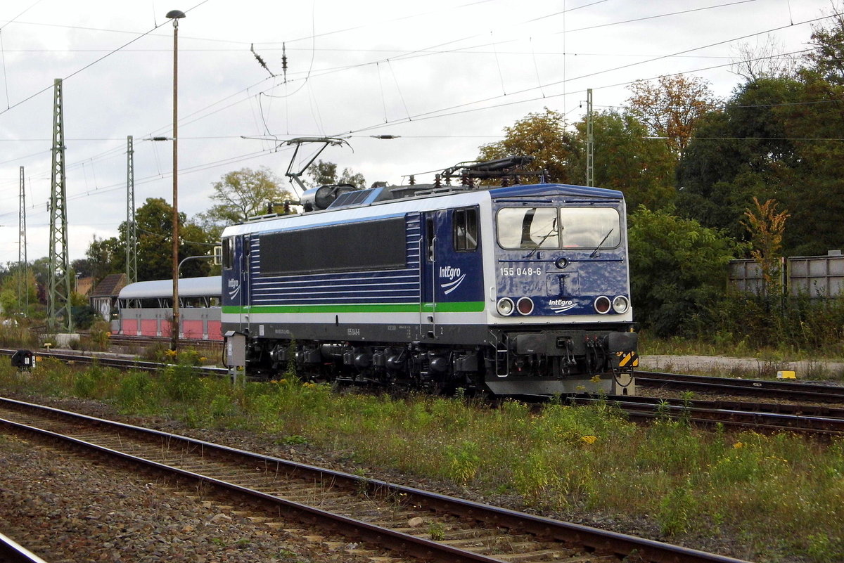 Am 10.10.2016 Rangierfahrt von der 155 048-6 von der IntEgro (Press)  in Stendal .