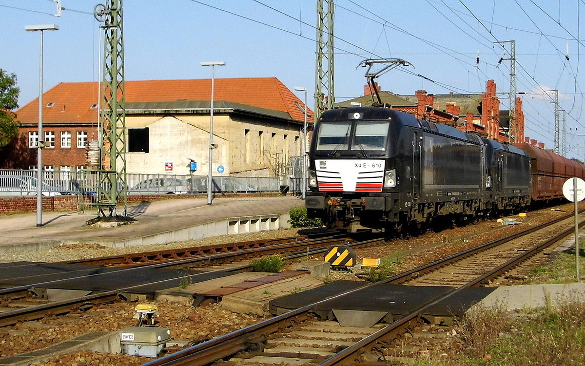 Am 11.09.2016 kamen die 193 610-3 und die  193 608-7 von der DB Cargo Deutschland AG ( MRCE Dispolok)  aus Richtung Berlin nach Stendal und fuhr weiter in Richtung Wittenberge.