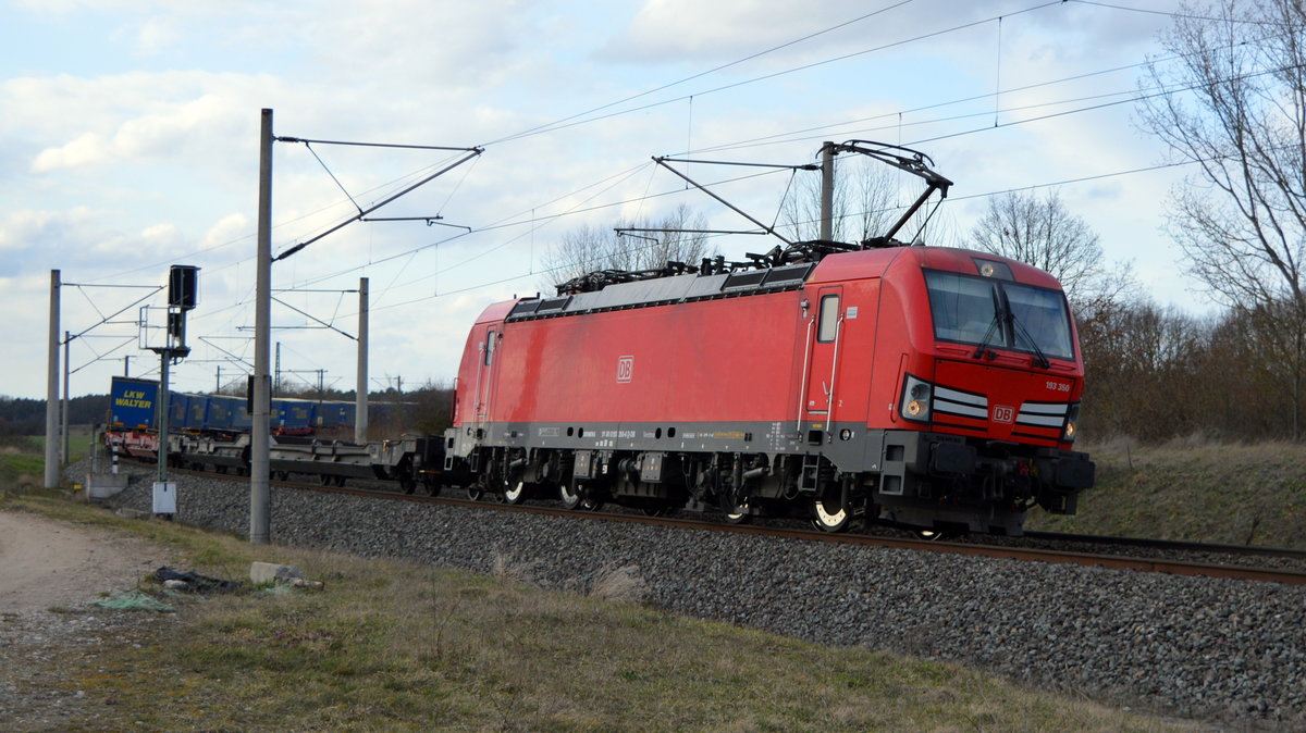 Am 12.03.2021 kam die 193 350-6 von DB Cargo Deutschland AG, aus Richtung Wittenberge und fuhr weiter in Richtung Stendal .