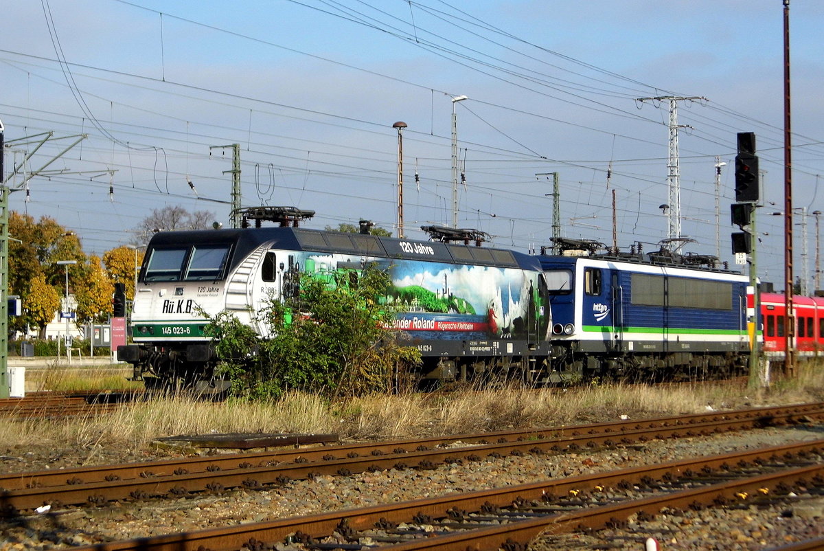 Am 14.10.2017 waren die  155 048-6  und die 145 023-6     in Stendal abgestellt.