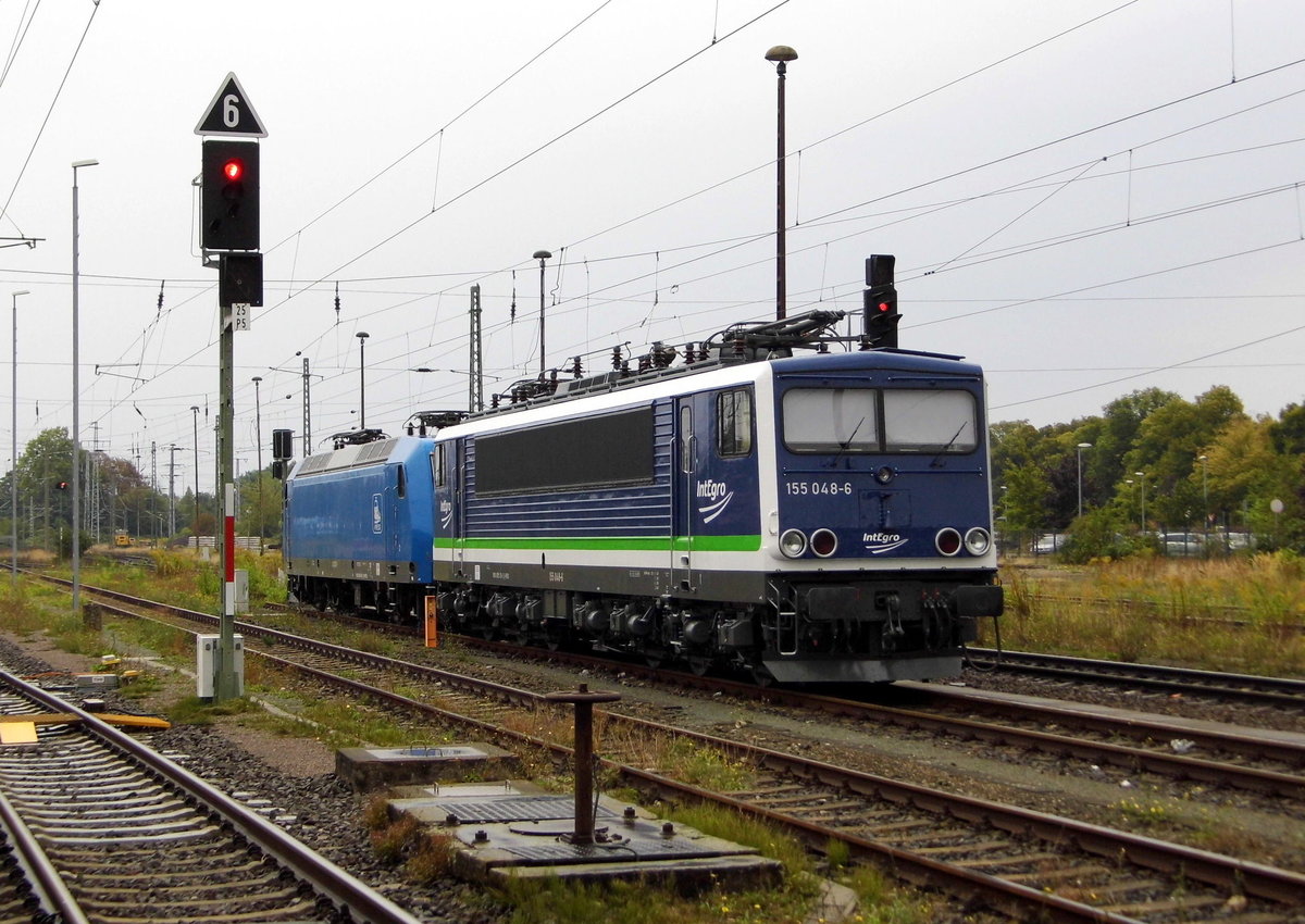 Am 17.09.2016 waren die 145 030-7 und die    155 048-6   in Stendal abgestellt .