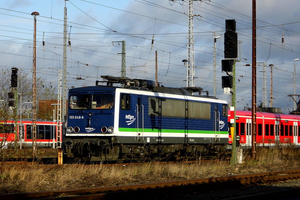 Am 19.11.2017 war die 155 048-6 von der IntEgro (Press) in Stendal abgestellt.