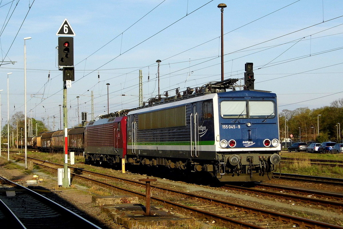 Am 20.04.2017 waren die 189 800-6 von der PRESS und die 155 045-9 von der IntEgro (Press)  in Stendal abgestellt.