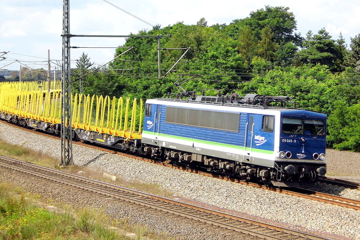 Am 20.08.2017 fuhr die 155 045-9 von der IntEgro (Press) von Borstel nach Stendal und weiter nach Frankfurt (Oder) . 