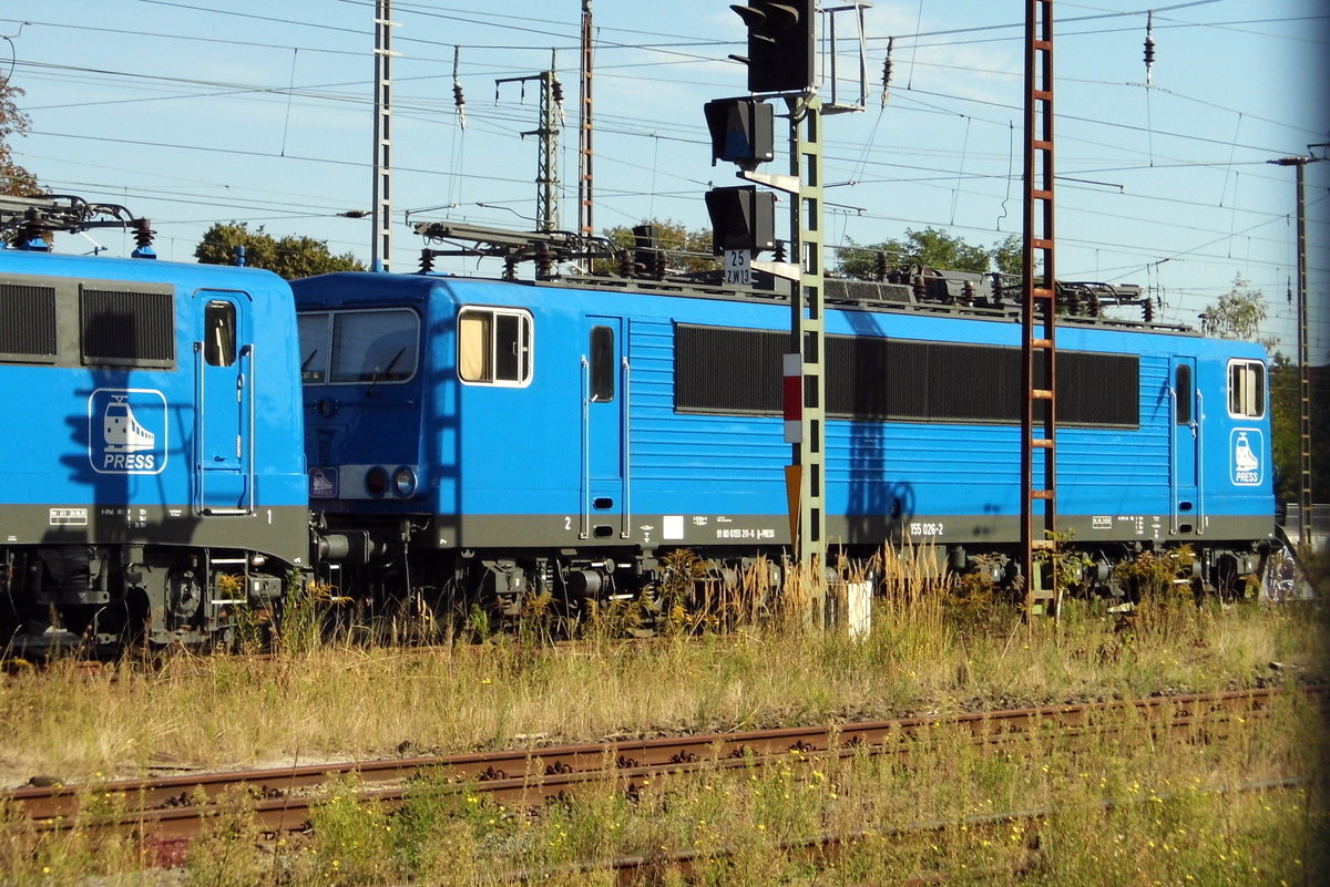 Am 20.09.2020 war die 155 026-2 von der Press in Stendal abgestellt .