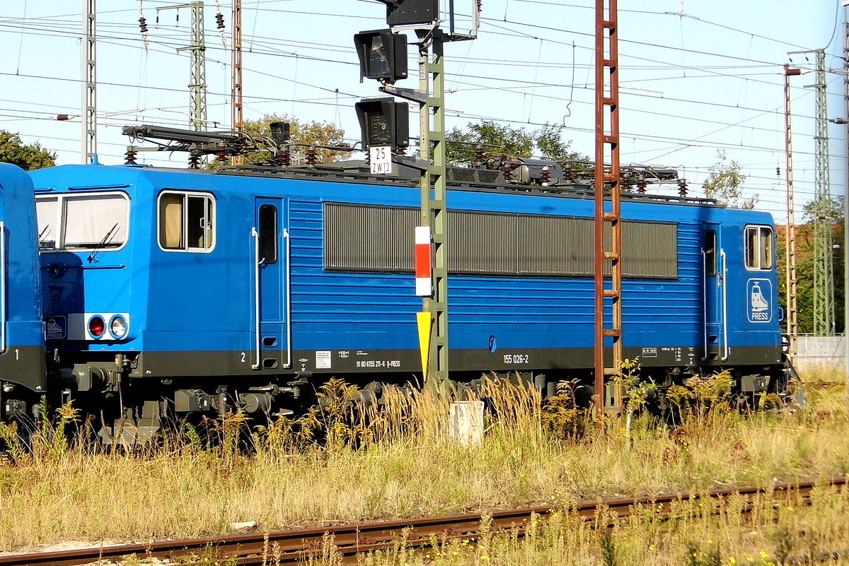 Am 20.09.2020 war die 155 026-2 von der Press in Stendal abgestellt .