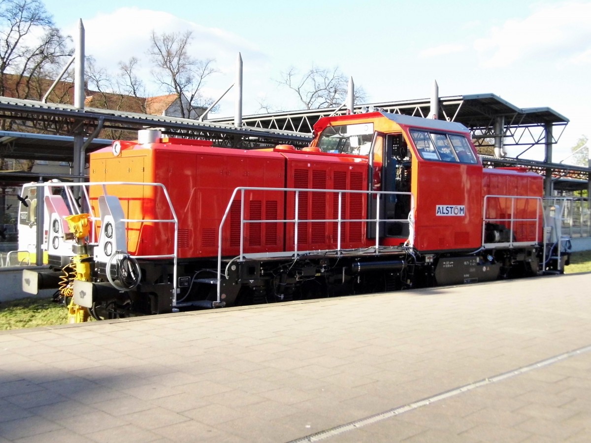 Am 22.04.2015 Testfahrten von Alstom in Stendal die Neue 90 80 1002 004-2 von ALS Testfahrten Zwischen Stendal und Rathenow .