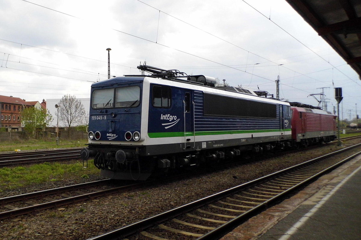 Am 24.04.2017 Rangierfahrt von der 189 800-6 und die 155 045-9 in Stendal .