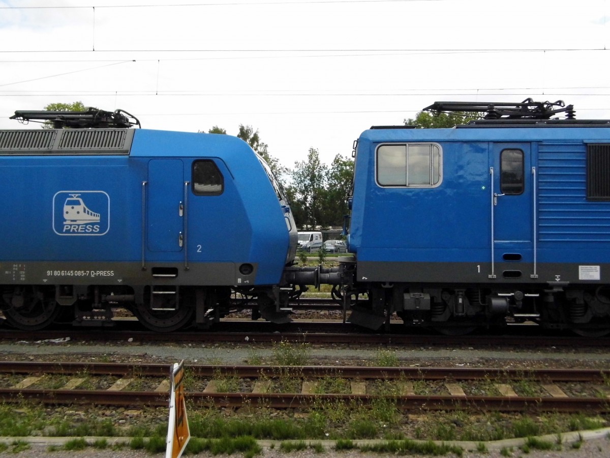 Am 26.07.2015   die 145 030-7 und die 155 045-9 von der Press in Stendal .