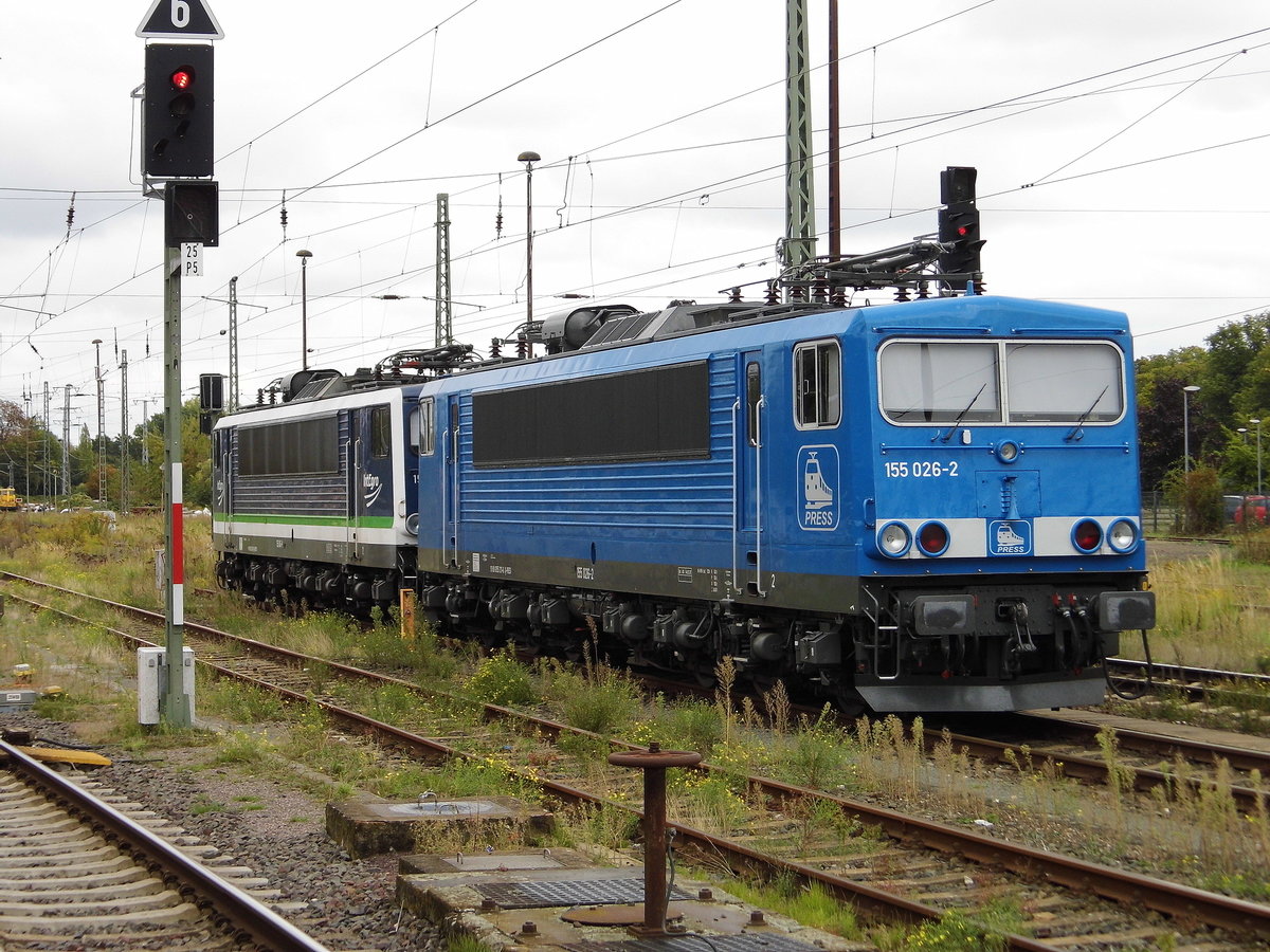 Am 27.09.2020 war die 155 026-2 von der Press in Stendal abgestellt .