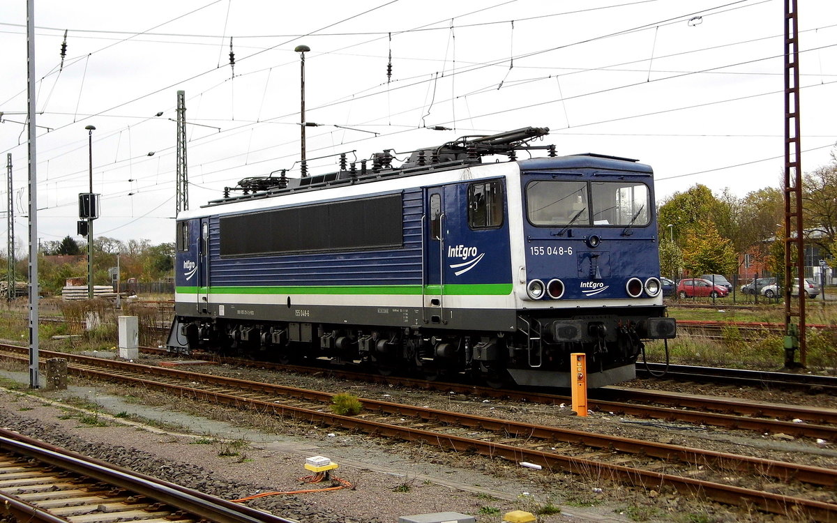 Am 28.10.2017 war die 155 048-6 von der IntEgro (Press) in Stendal abgestellt.