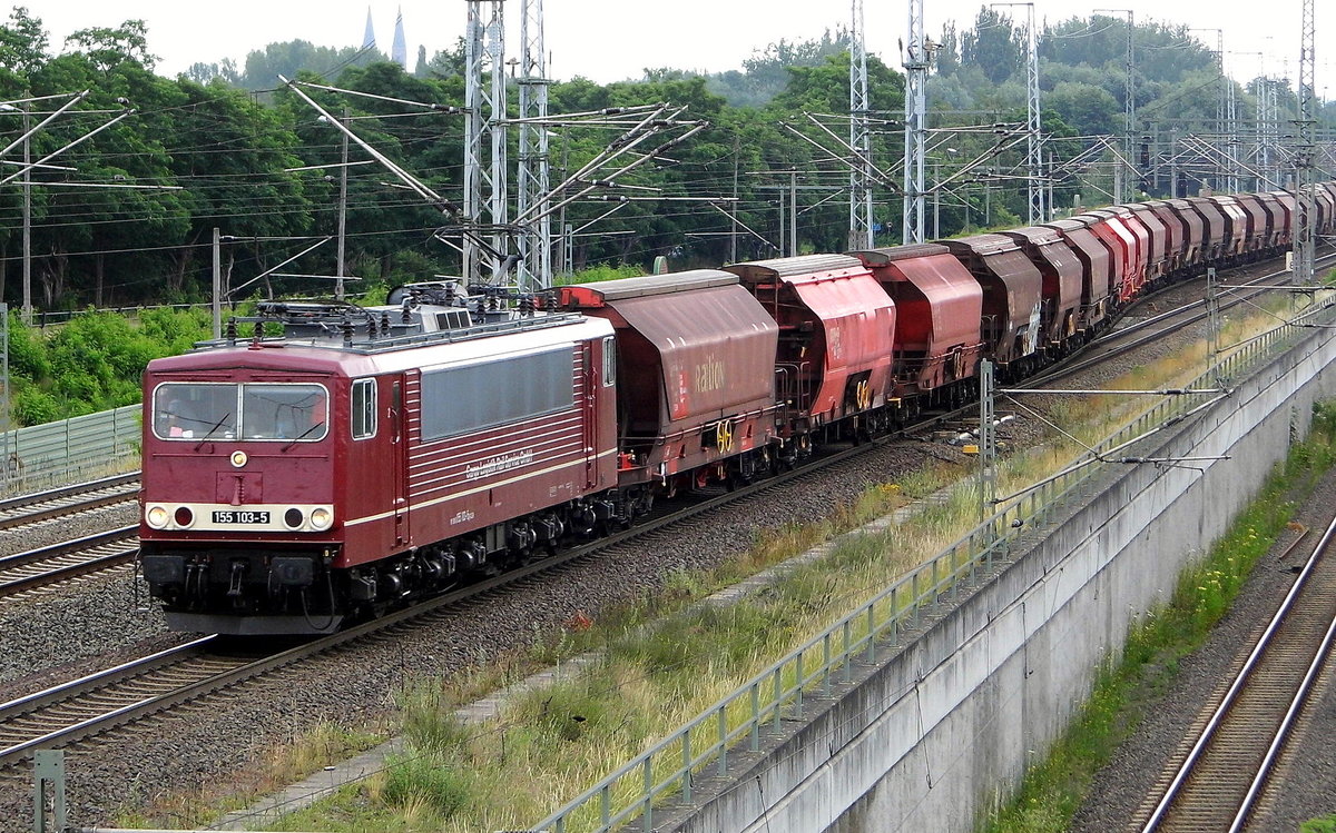 Am 29.06.2017 kam die 155 103-5 von der CLR - Cargo Logistik Rail-Service GmbH, aus Richtung Stendal und fuhr weiter in Richtung Salzwedel .