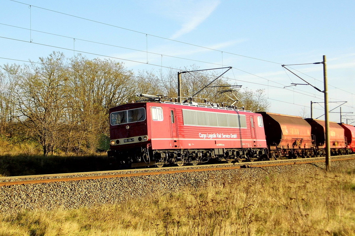 Am 29.11.2017 fuhr die 155 016-9 von der CLR-Cargo Logistik Rail-Service, von Zielitz  nach Stendal und weiter nach Wismar   .