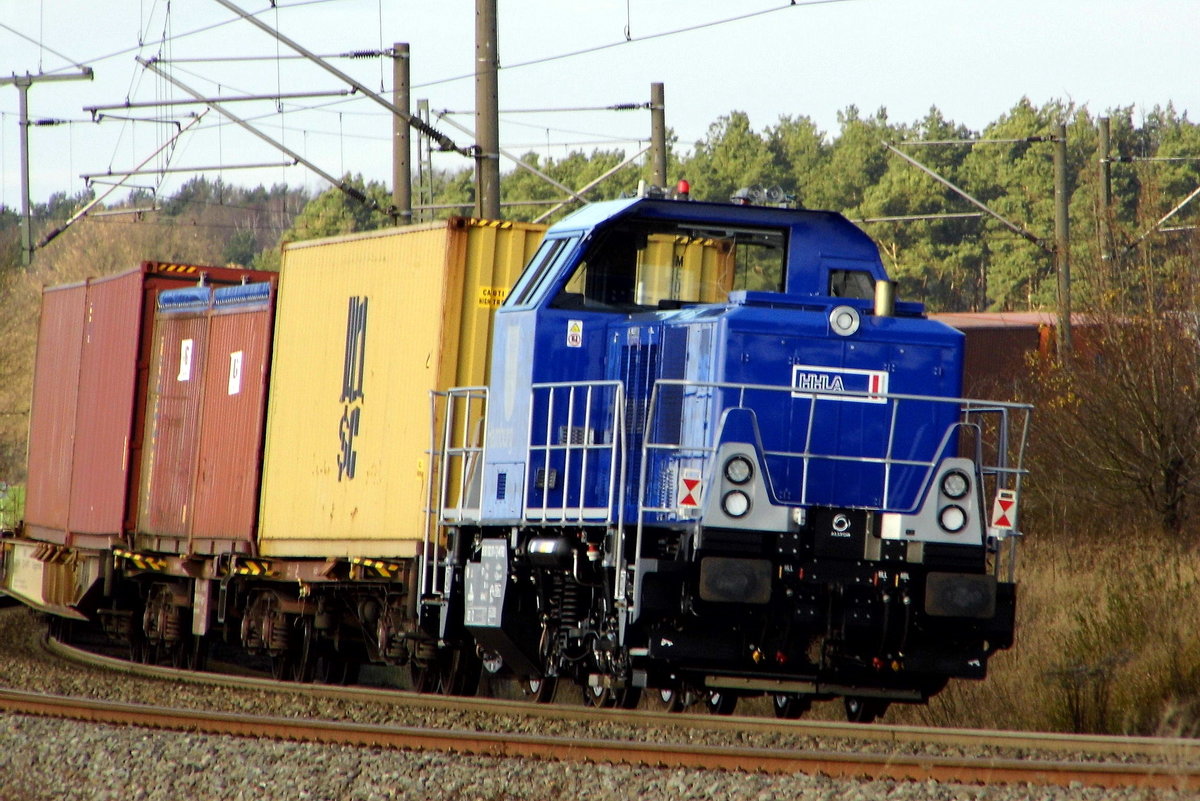 Am 29.11.2017 kam die   1002 011-7 und die  386 027-7 von METRANS aus Richtung Stendal und fuhr weiter in Richtung Wittenberge .
