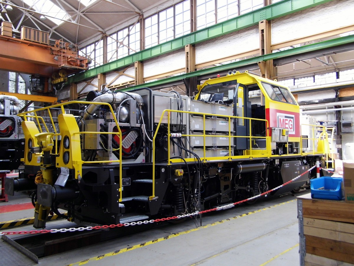 Am 30 .05.2015 stand die neue H3 Lok 1002 005 von der MEG im RAW Stendal bei Alstom Lokomotiven Service GmbH .