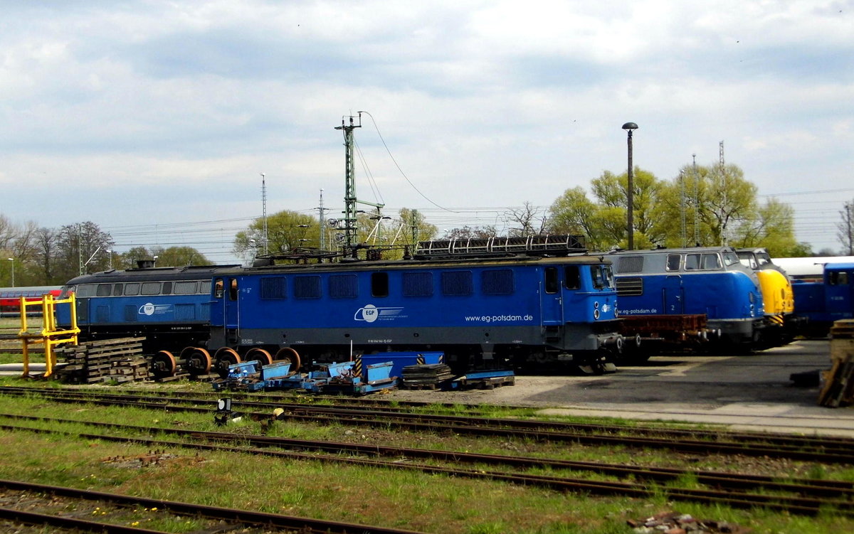 Am 30.04.2016 Frühlingsfest im Historischen Lokschuppen Wittenberge stand die 142 042-1 von der EGP .