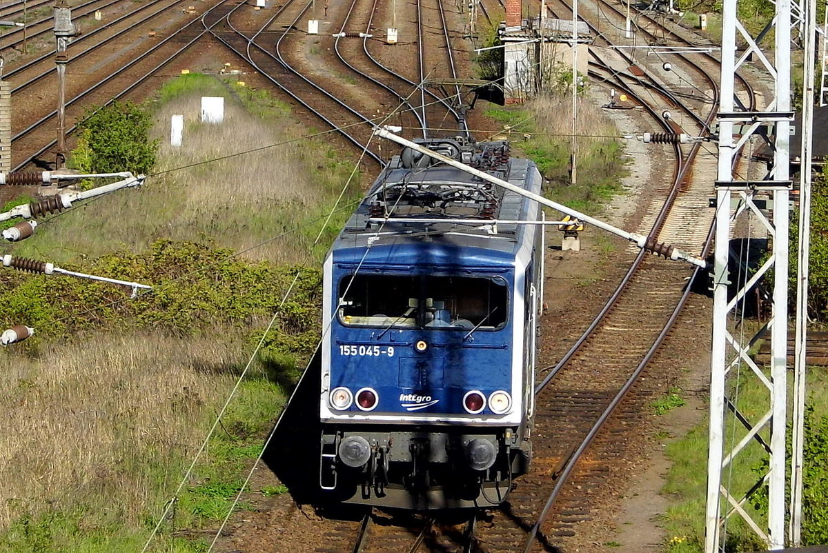 Am 30.04.2017 Rangierfahrt von der  155 045-9 von der IntEgro (Press) in Stendal .