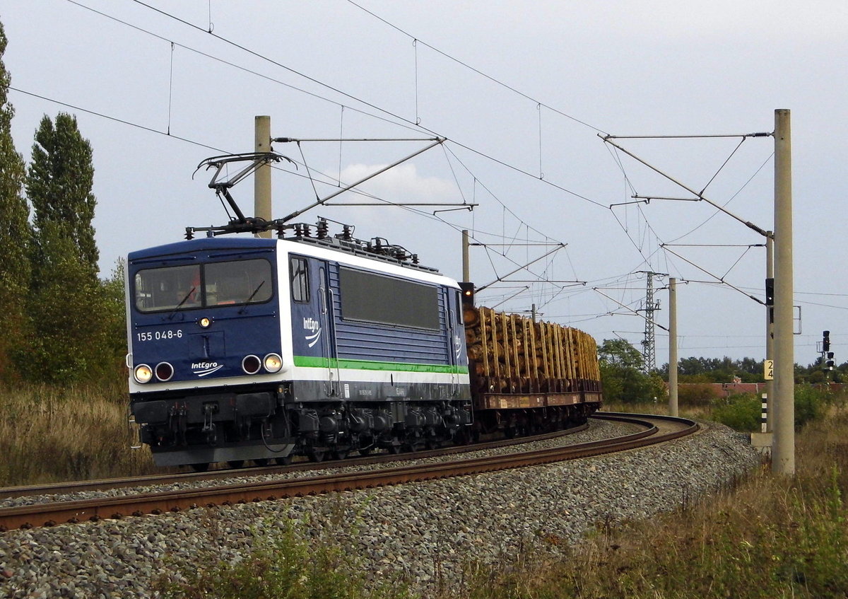 Am 30.09.2016 kam die 155 048-6 von der IntEgro (Press) aus Richtung Stendal und fuhr nach Borstel .