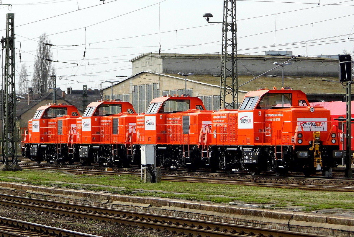 Am 31.03.2017 fuhren die  1002 018-2 und die 1002 014-1 und die 1002 017-4 und die 1002 015-8   von Stendal  in Richtung Braunschweig  .