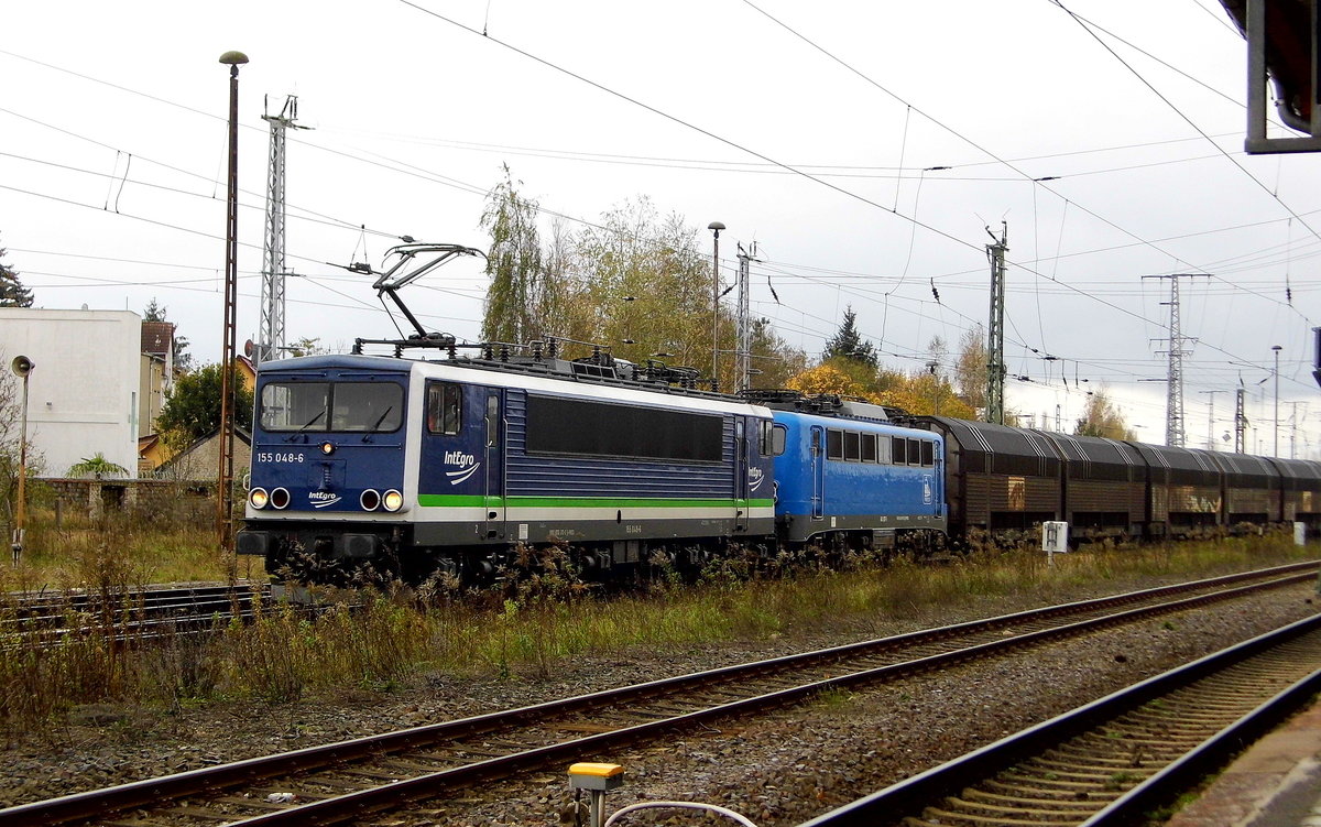 Am 31.10.2017 fuhren von der 155 048-6   und die  140 037-1 von Stendal nach Magdeburg.