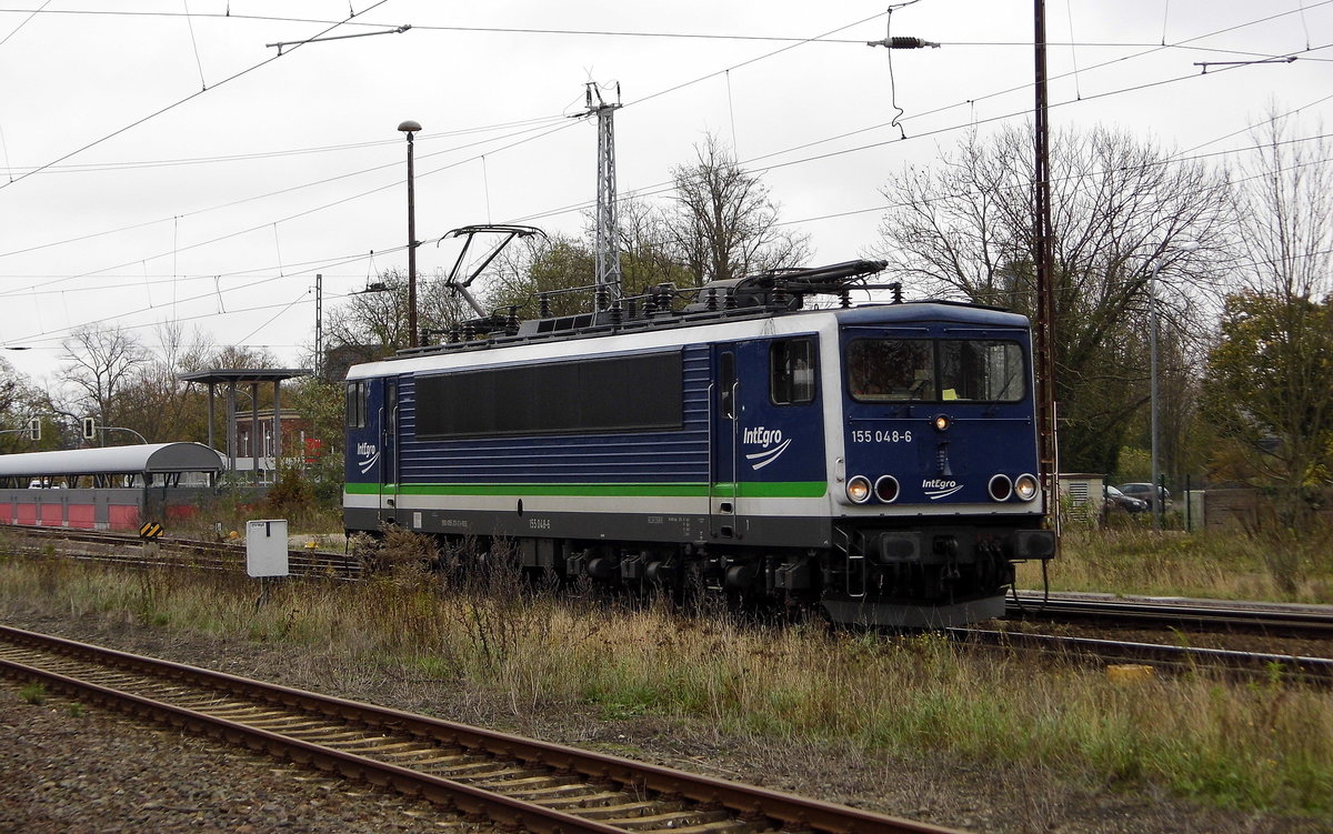 Am 31.10.2017 Rangierfahrt von der  155 048-6 von der IntEgro (Press) in Stendal .