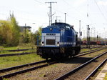 Am 22.04.2016 Rangierfahrt von der 203 004-1 von der SLG - Spitzke Logistik GmbH,  in Stendal .