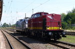 Am 22.07.2016 standen die 145 023-6 von der Press und die  203 117-7 von der VGT (ALS) in Stendal .