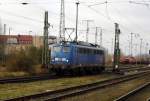 Am 21.12.2014 Rangierfahrt von der 140 042-4 von der Eisenbahn-Bau- und Betriebsgesellschaft Pressnitztalbahn mbH-Press in Stendal .