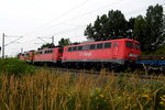 Am 27.07.2016 fuhr die 112 703-4 von der MTEG (Press) mir die 140 790-7 und die 140 837-6 und die 140 833-5 von der Press wieder von Stendal in Richtung Wittenberge .