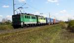 Am 29.04.2015  kamen die 142 150-2 und die 142 128-8 von der EGP aus Richtung Stendal und fuhren weiter in Richtung Salzwedel .