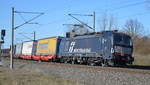 Am 08.03.2021 kam die 193 707-7 von der Mercitalia Rail S.r.l., ( MRCE Dispolok) aus Richtung Wittenberge und fuhr weiter in Richtung Stendal .