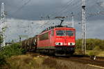 Am 13.10.2017 kam die 155 134-0 von   DB Cargo AG , ( Railpool   ) aus Richtung Wittenberge nach Borstel und fuhr weiter in Richtung Stendal.
