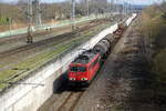 Am 11.04.2018 fuhr die 155 218-1 von DB Cargo AG, ( Railpool )  von Stendal in Richtung Braunschweig .